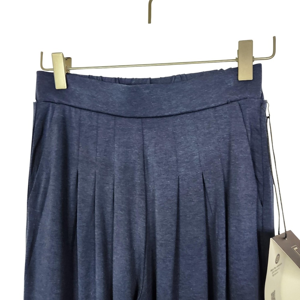 LAIRD Palazzo Pants Womens Small Navy Wide Leg Pull On Stretch Lounge‎ Relaxed - Picture 4 of 12